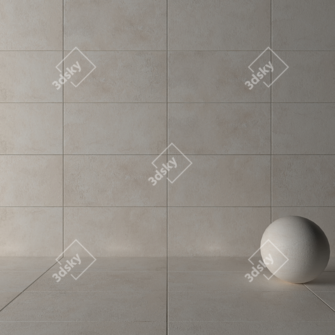 Concrete Textured Wall Tiles 3D model image 3