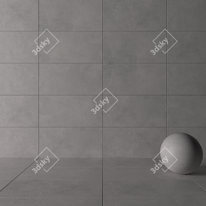 Grey Suite: Concrete Wall Tiles 3D model image 3