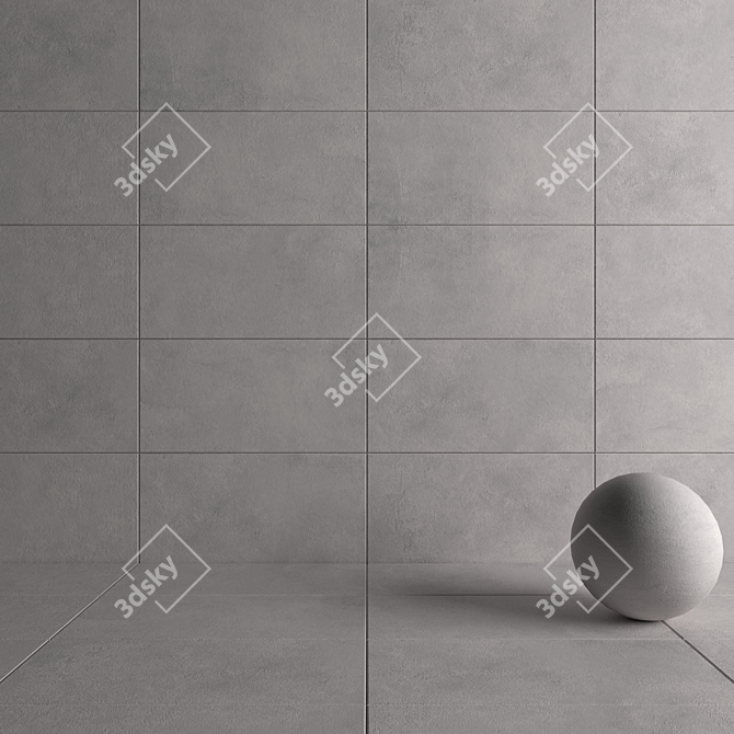 Grey Suite: Concrete Wall Tiles 3D model image 4