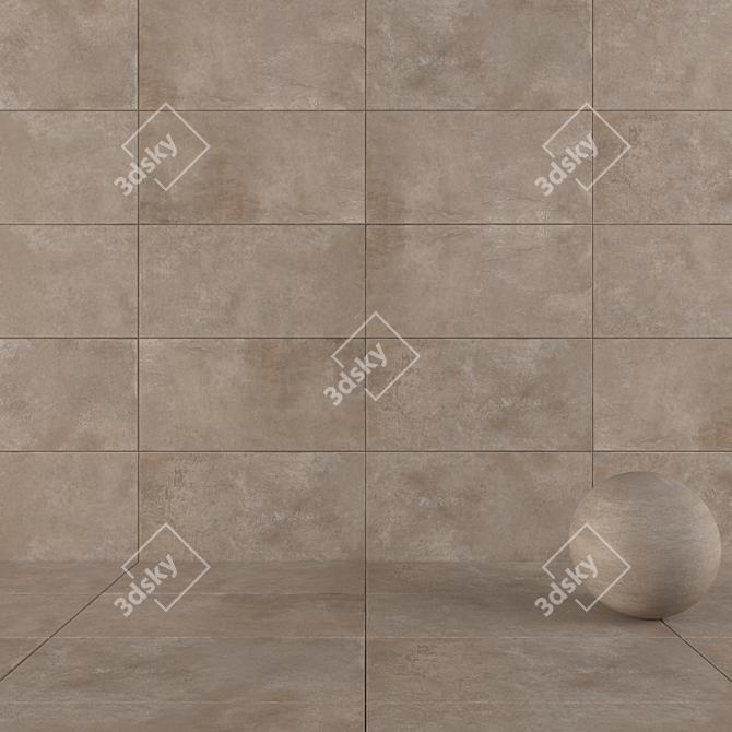 Concrete Suite Taupe Wall Tiles 3D model image 1