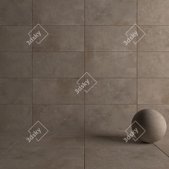 Concrete Suite Taupe Wall Tiles 3D model image 4