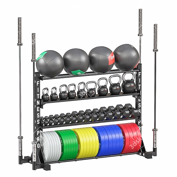 Sports Gear Organizer Rack 3D model image 1