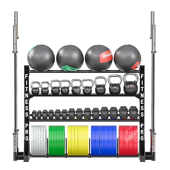 Sports Gear Organizer Rack 3D model image 2