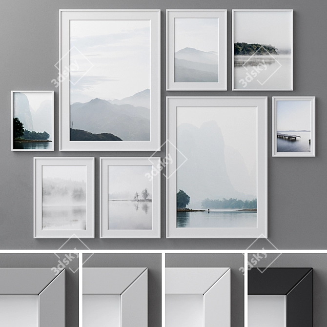 Versatile Photo Frames Set 213 3D model image 1