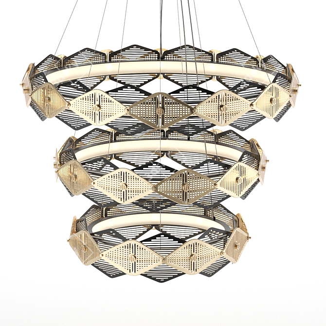 Elegant Rote Triple Chandelier 3D model image 5