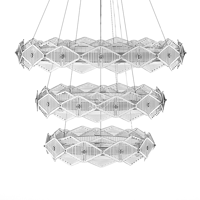 Elegant Rote Triple Chandelier 3D model image 7