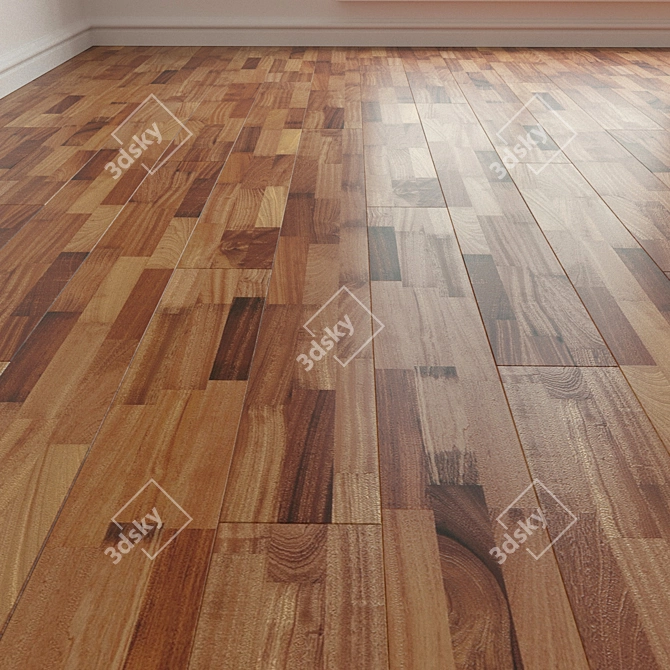 Mahogany Parquet Laminate Flooring 3D model image 1