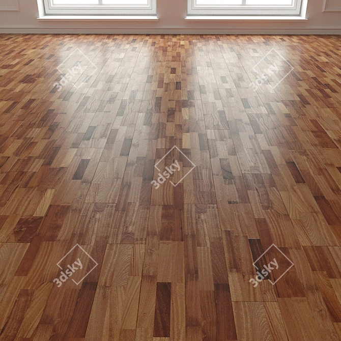 Mahogany Parquet Laminate Flooring 3D model image 3