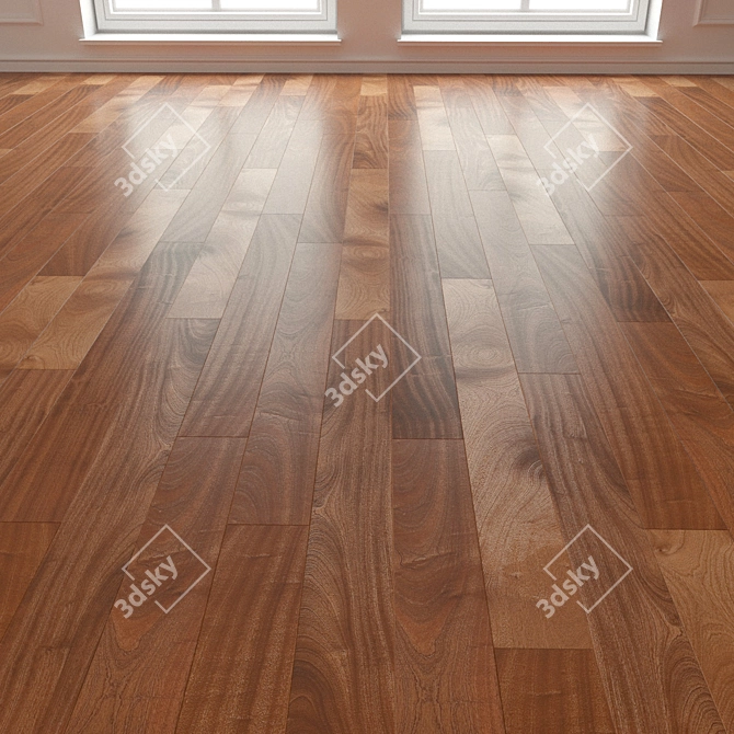 12mm Mahogany Parquet Laminate 3D model image 3