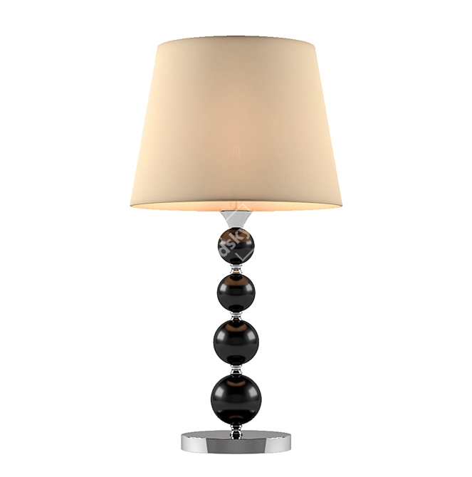Sleek Newport Chrome Black Lamp 3D model image 1