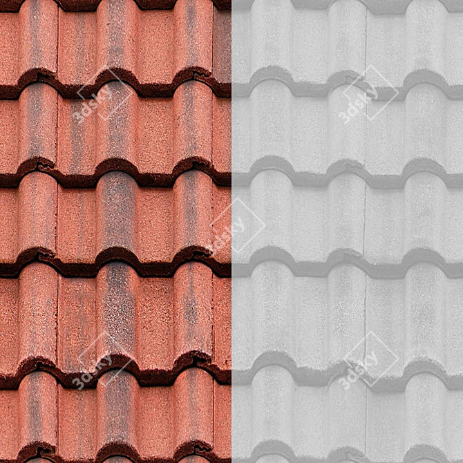 Seamless Clay Roof Texture 3D model image 1