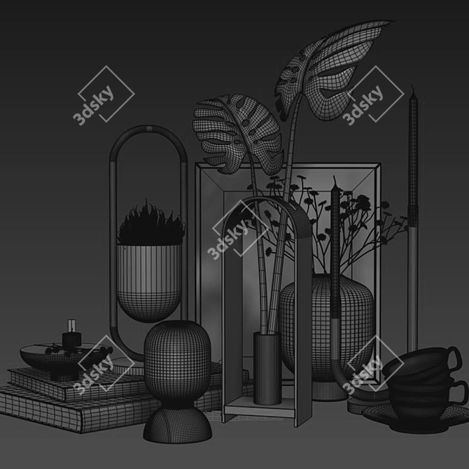 Modern Arche Collection Hauri Candleholder Set 3D model image 5