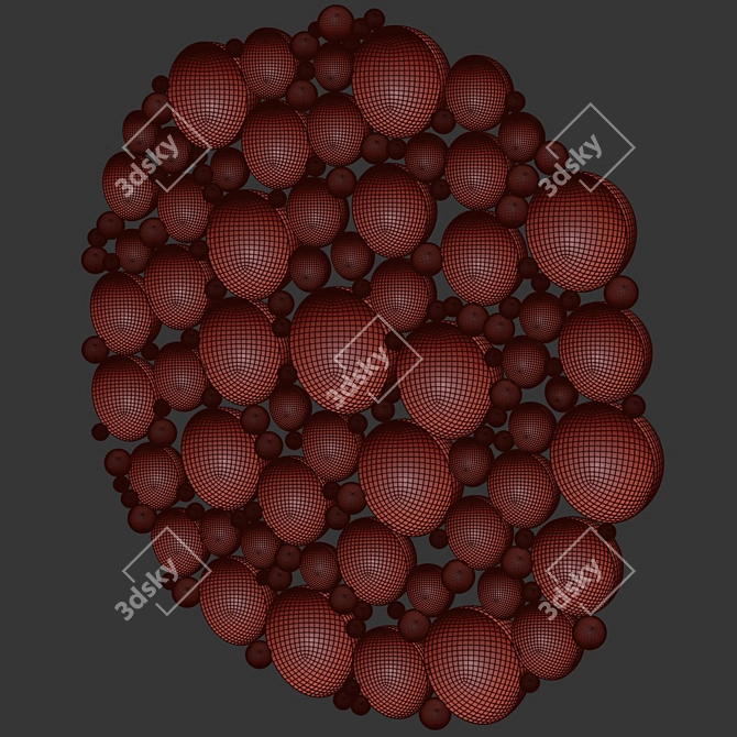 Golden Sphere Mirror 3D model image 3