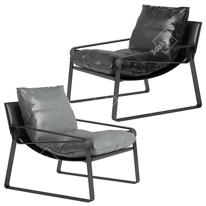 Leather Dunhill Chair: Sleek & Stylish 3D model image 1