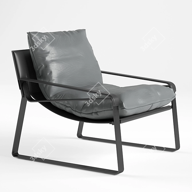 Leather Dunhill Chair: Sleek & Stylish 3D model image 2