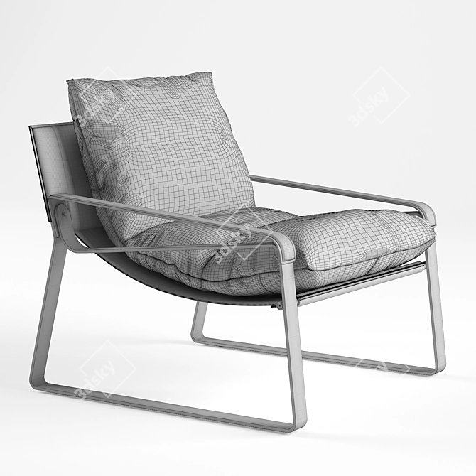 Leather Dunhill Chair: Sleek & Stylish 3D model image 3