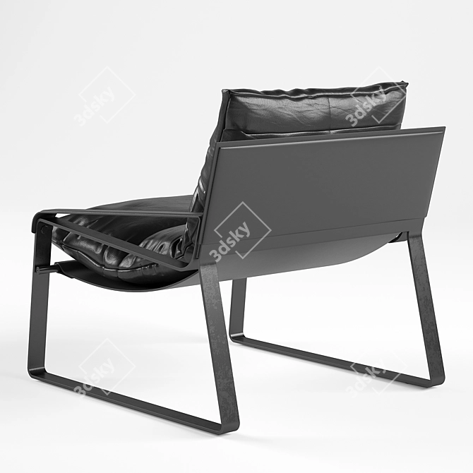 Leather Dunhill Chair: Sleek & Stylish 3D model image 4