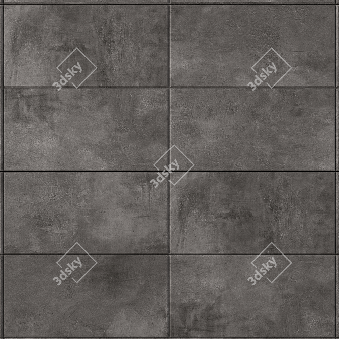  ARES Black Concrete Wall Tiles 3D model image 2