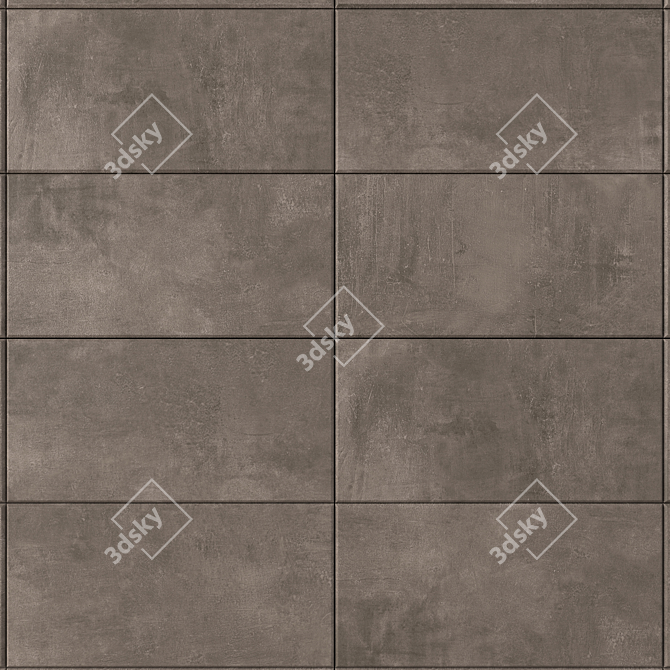 Ares Brown Concrete Wall Tiles Set 3D model image 2