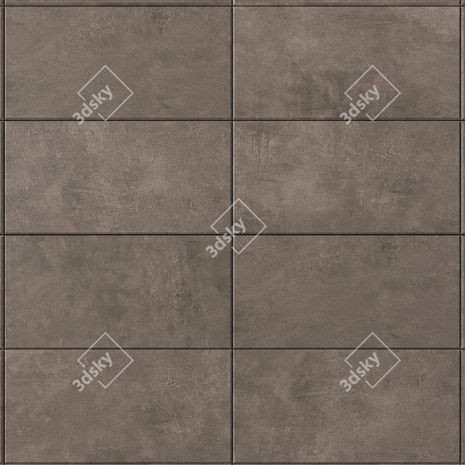 Ares Brown Concrete Wall Tiles Set 3D model image 2