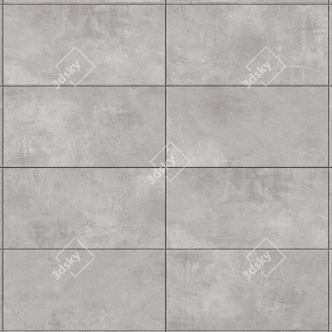 Modern Gray Concrete Wall Tiles 3D model image 2