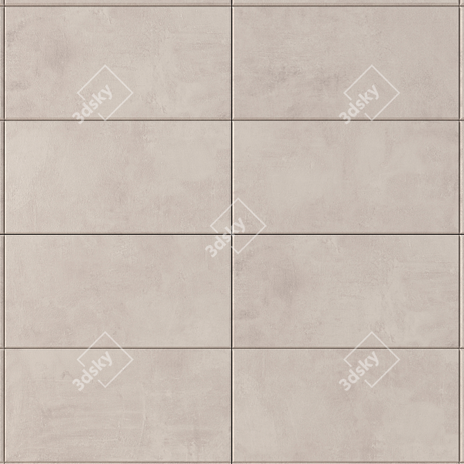 ARES Ivory Concrete Wall Tiles 3D model image 2