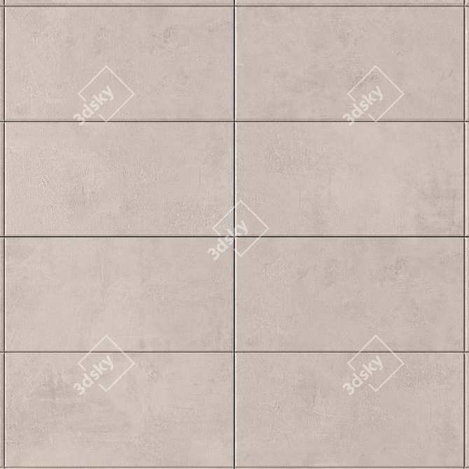 ARES Ivory Concrete Wall Tiles Set 3D model image 2