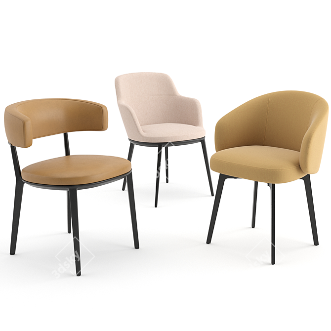 Italian Chairs: Bea, Caratos, Lux 3D model image 1