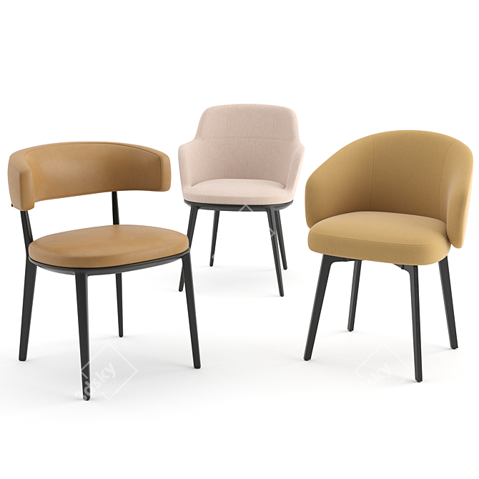 Italian Chairs: Bea, Caratos, Lux 3D model image 3