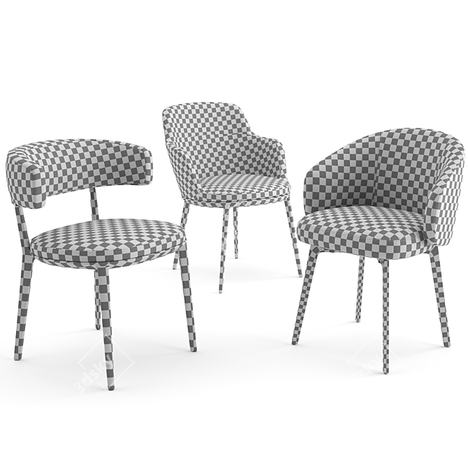 Italian Chairs: Bea, Caratos, Lux 3D model image 4