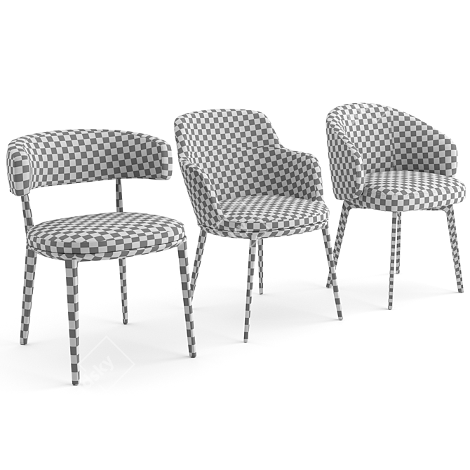 Italian Chairs: Bea, Caratos, Lux 3D model image 7