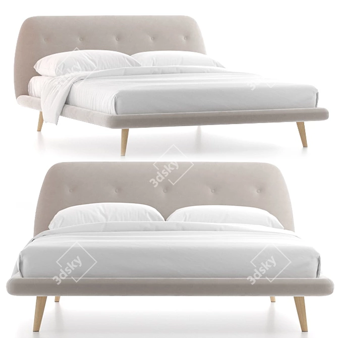 OGOGO Bed Loa - Sleek and Stylish Double Bed 3D model image 1