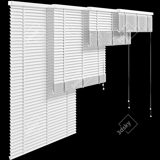 Natural Wood Jalousie - Various Sizes, Colors 3D model image 5