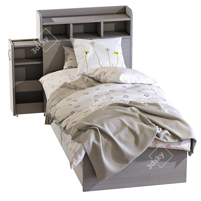 Oak Galway Bed with Storage - Stylish and Functional 3D model image 3
