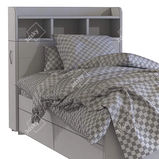 Oak Galway Bed with Storage - Stylish and Functional 3D model image 5