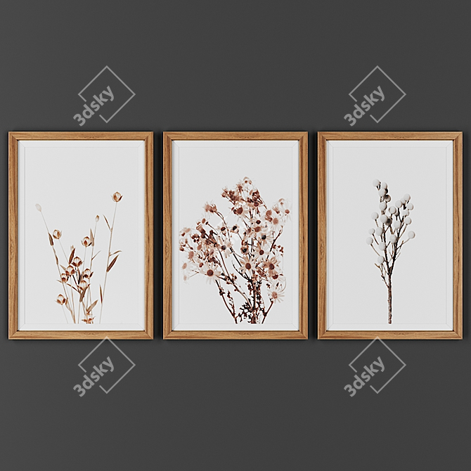 Wooden Frame Picture Collection 3D model image 1