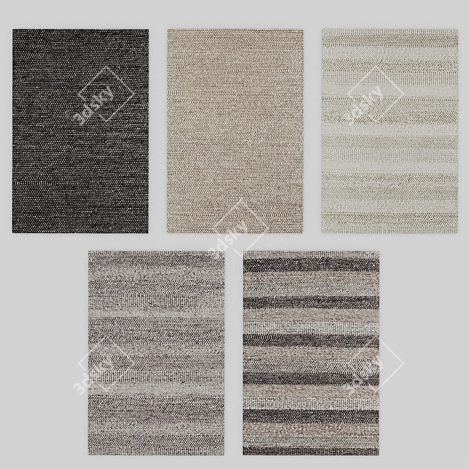 Coastal Serenity Wool Blend Rug 3D model image 2