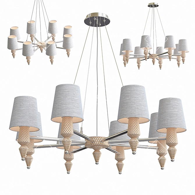 Tommaso Melange Chandelier: Modern, Stylish Lighting Solution 3D model image 2