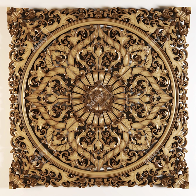 Lotus Mandala Ornament - 260x260 cm 3D model image 1