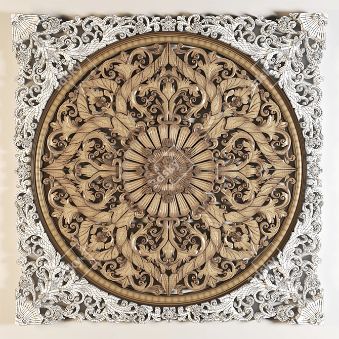 Lotus Mandala Ornament - 260x260 cm 3D model image 5