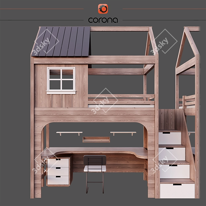 CozyKids 3-Piece Bedroom Set 3D model image 3