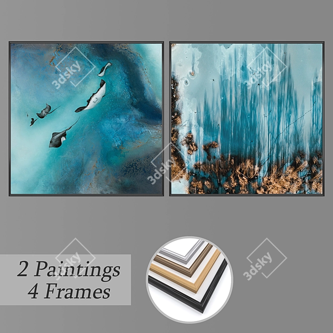 Versatile Set of Wall Paintings 3D model image 1