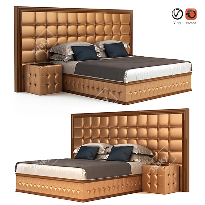 Elegant Dream Bed 3D model image 1