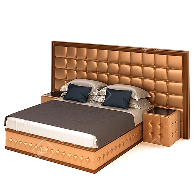 Elegant Dream Bed 3D model image 4