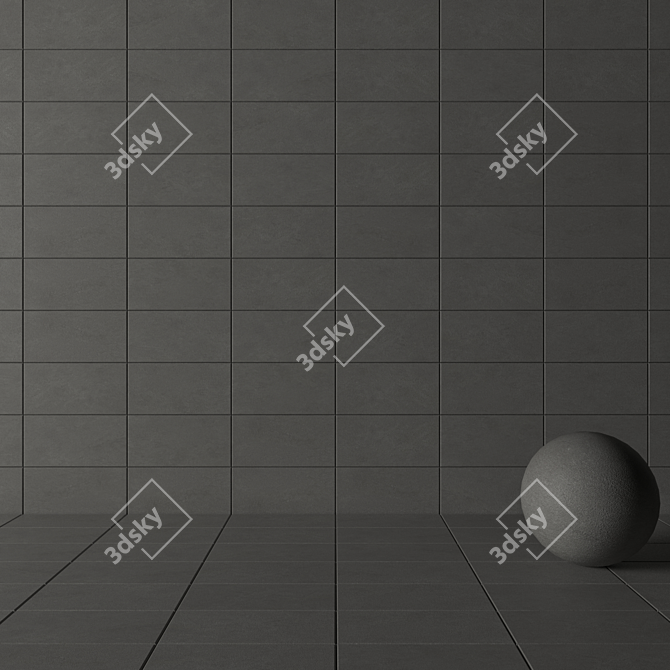 Basalt Fume Concrete Wall Tiles 3D model image 3