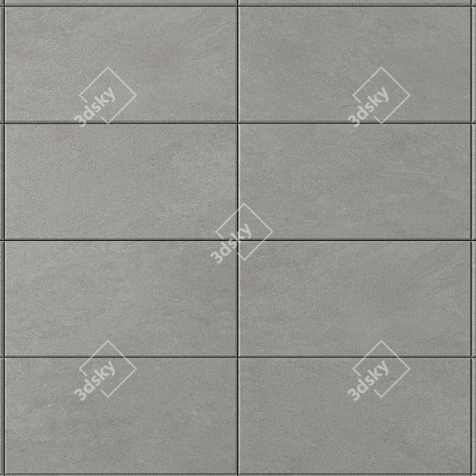 Modern Basalt Fume Concrete Wall Tiles 3D model image 2