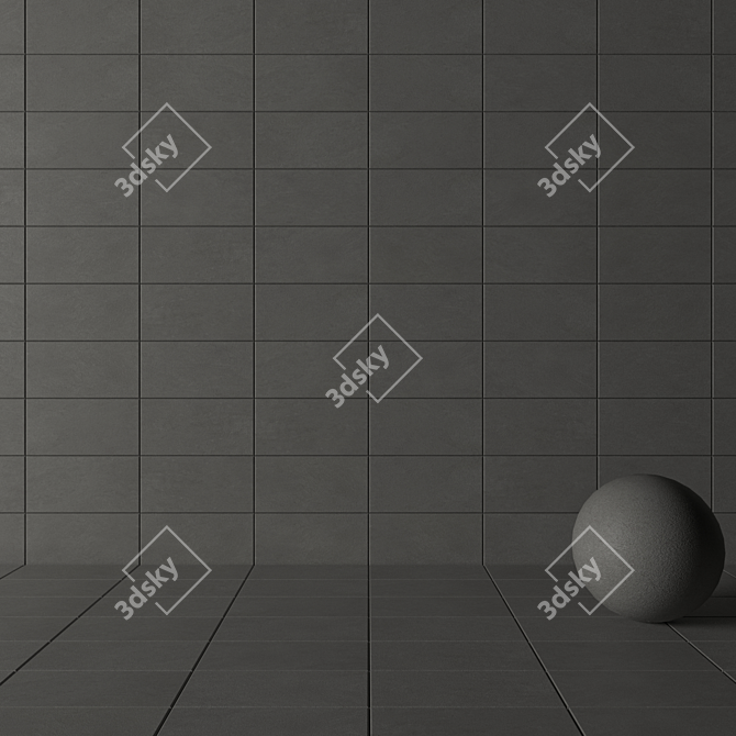 Modern Basalt Fume Concrete Wall Tiles 3D model image 3