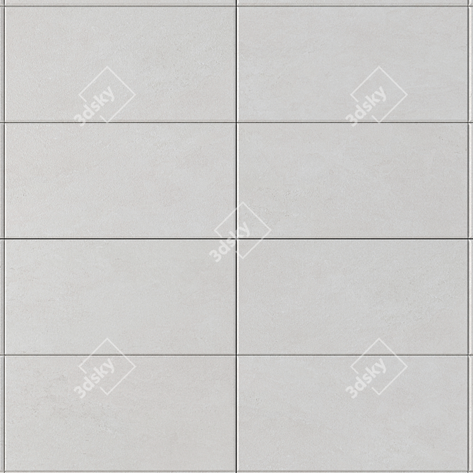 Basalt White Concrete Wall Tiles 3D model image 2