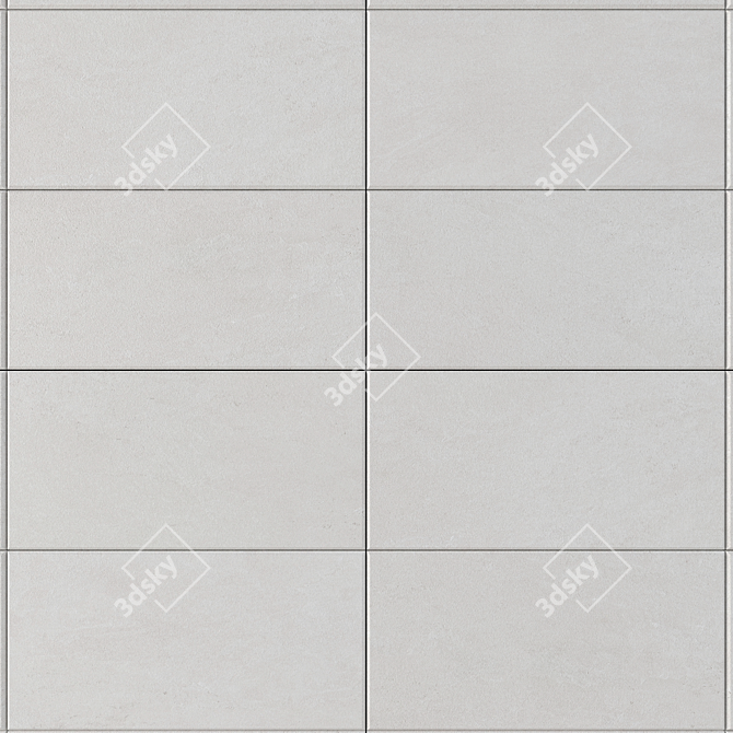 Basalt White Concrete Wall Tiles 3D model image 2