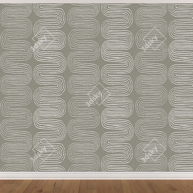 Title: Seamless Wallpaper Set 648 (3 Colors) 3D model image 2